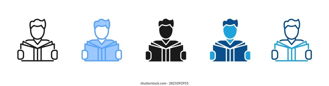 Reading web icon with multiple style collection