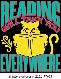 Reading will take you everywhere t-shirt design