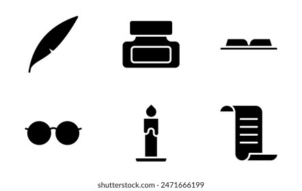 Colección de Plantilla de Vector de icono de lectura y escritura