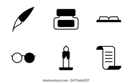 Colección de Plantilla de Vector de icono de lectura y escritura