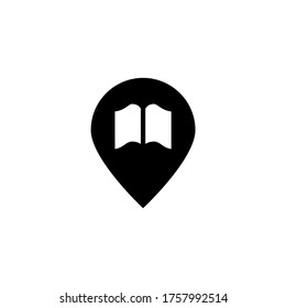 Reading zone vector icon in black flat glyph, filled style isolated on white background