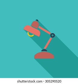 Reading-lamp icon. Flat vector related icon with long shadow for web and mobile applications. It can be used as - logo, pictogram, icon, infographic element. Vector Illustration.