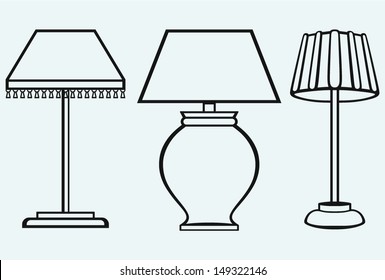 Reading-lamp isolated on blue background