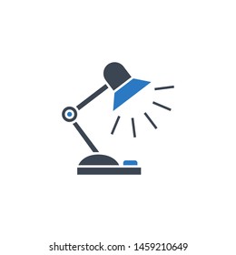 Reading-lamp related vector glyph icon. Isolated on white background. Vector illustration.