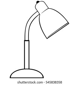 Reading-lamp. Single flat black and white icon on white background.
