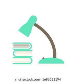 Reading-lamp vector and books illustration