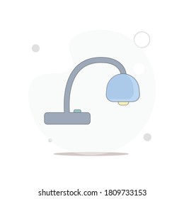 Ilustración plana vectorial de lámpara de lectura sobre blanco