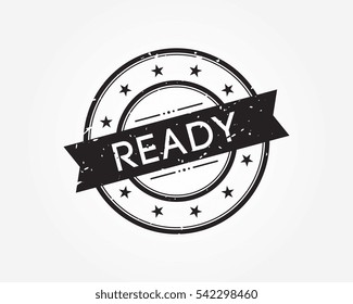 ready. black stamp sign