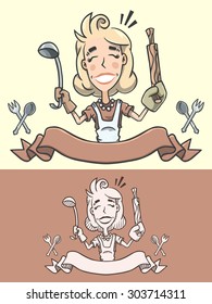 Ready to cook. Cooking sign. Vector illustration.