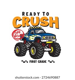 Listo para aplastar el primer grado Monster Truck
