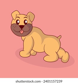Ready cute dog character for run