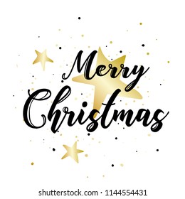 Ready design of a New Year's postcard or poster. Vector illustration. New Year's and Christmas. Winter, stars and snow.

