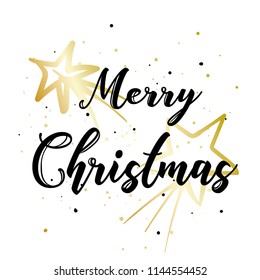 Ready design of a New Year's postcard or poster. Vector illustration. New Year's and Christmas. Winter, stars and snow.
