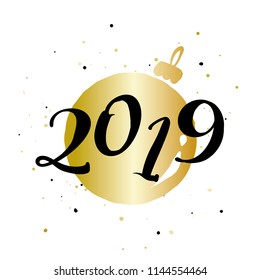 Ready design of a New Year's postcard or poster. Vector illustration. New Year's and Christmas. Winter and snow.
