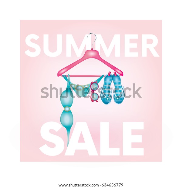 Ready Design Summer Sale Hanger Swimsuit Stock Vector Royalty Free