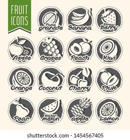 Ready design vector fruit icon set