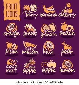 Ready design vector fruit icon set