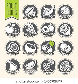 Ready design vector fruit icon set
