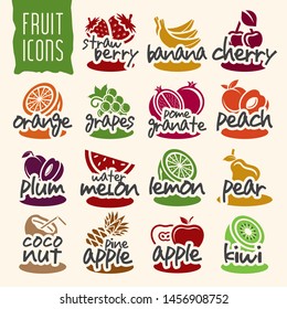Ready design vector fruit icon set