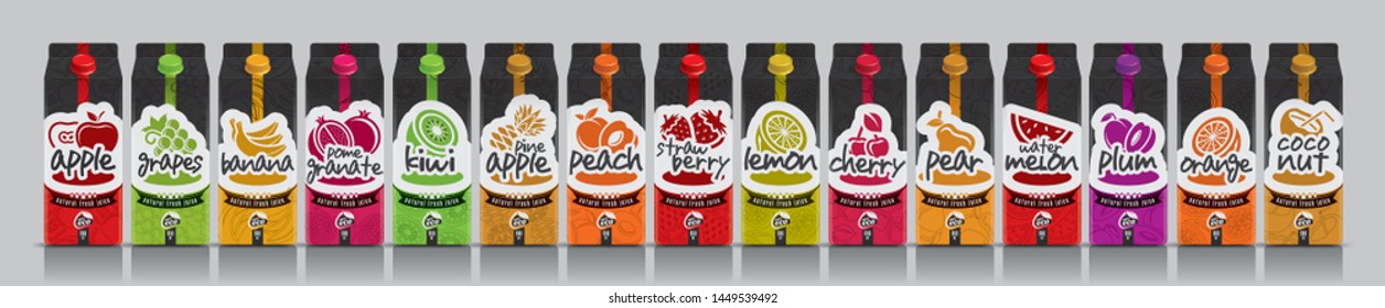 Ready design vector juice, fruit package set