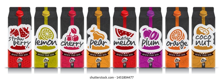 Ready design vector juice, fruit package set
