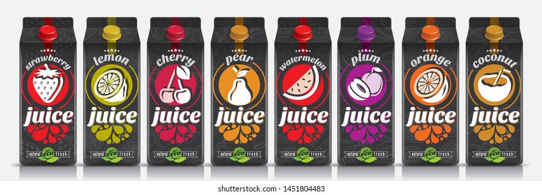 Ready design vector juice, fruit package set