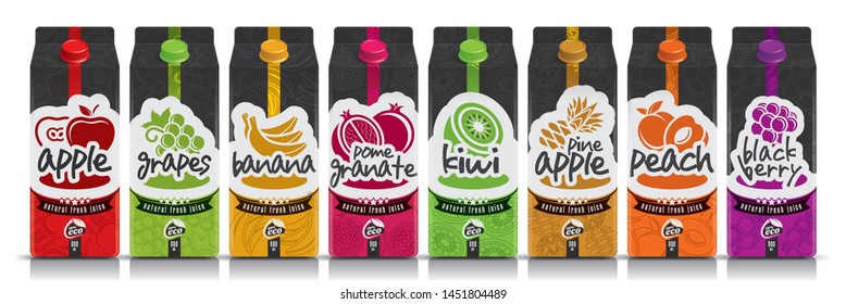Ready design vector juice, fruit package set