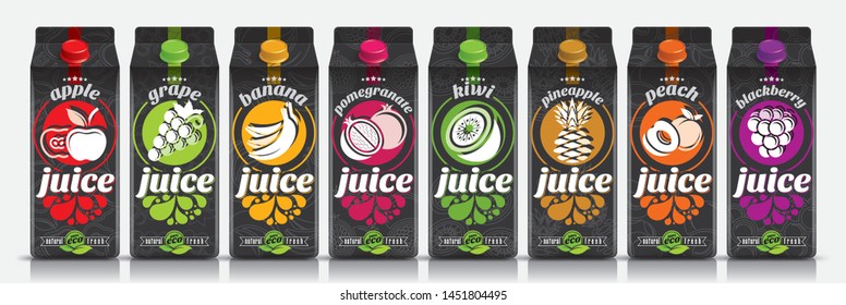 Ready design vector juice, fruit package set