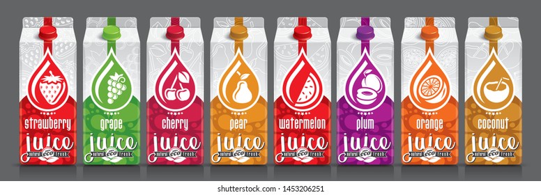 Ready design vector juice, fruit package set