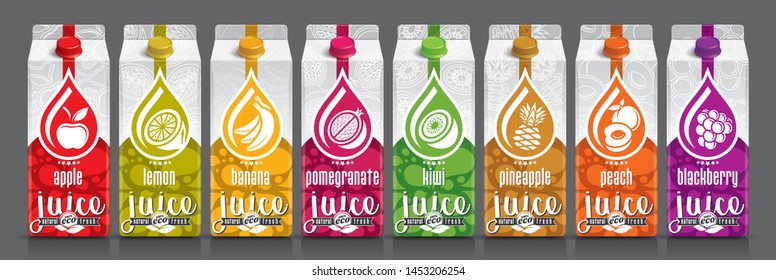 Ready design vector juice, fruit package set