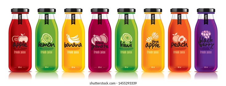 Ready design vector juice, fruit bottle set