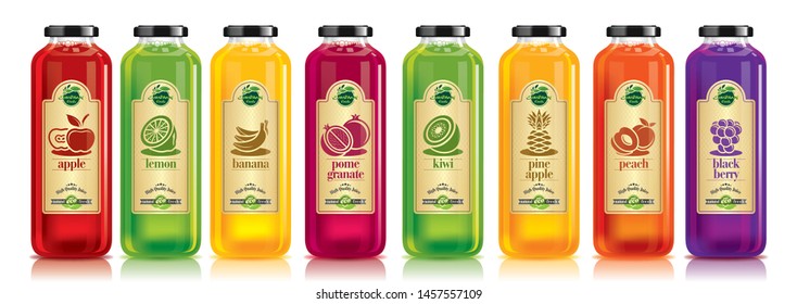 Ready design vector juice, fruit bottle set