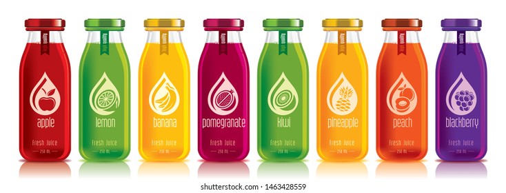 Ready design vector juice, fruit bottle set