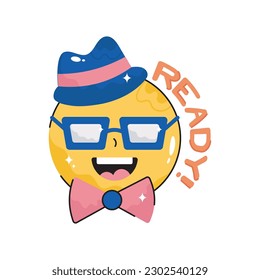 Ready doodle vector outline icon. EPS 10 file