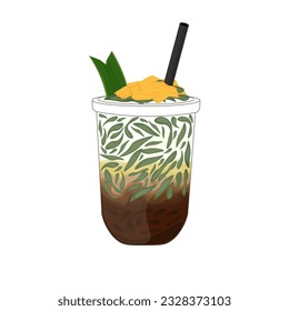 Ready to Drink Dawet Ayu Ice Illustration Logo