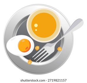 bereit für Ostern - Geschlagenes Eigelb in einer Schüssel - Stockgrafik als EPS 10 Datei