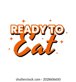 Ready To Eat Dishes Food Meal Text Icon Design Vector