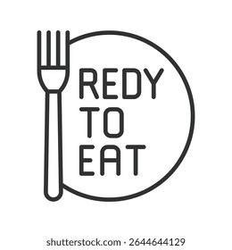 Ready to eat, icon in line design. Ready-to-eat, food, meal, packaging, instant, fresh, convenient on white background vector. Ready to eat, editable stroke icon