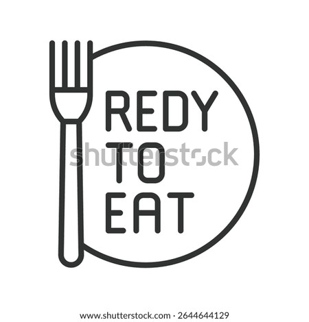 Ready to eat, icon in line design. Ready-to-eat, food, meal, packaging, instant, fresh, convenient on white background vector. Ready to eat, editable stroke icon