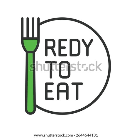 Ready to eat, icon in line design green. Ready-to-eat, food, meal, packaging, instant, fresh, convenient on white background vector. Ready to eat, editable stroke icon