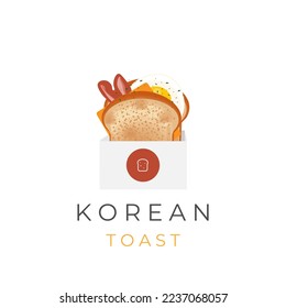 Ready to Eat Korean Toast Street Food Breakfast Illustration Logo