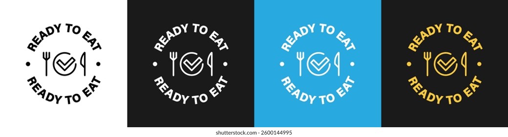 Ready to Eat - vector stamp for food on different backgrounds.