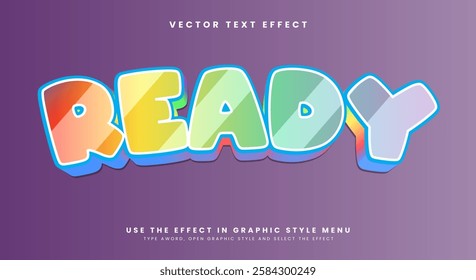 Ready editable text effect Template Suitable for rainbow style