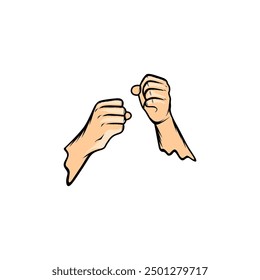 ready to fight right and left hand movements vector illustration