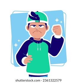 ready gesture bad boy cartoon avatar character