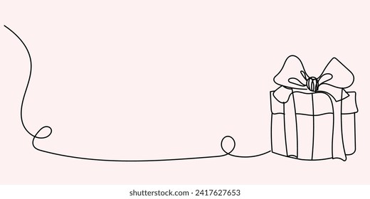 ready gift illustration. for wall decoration or as a background for expressing affection to someone. Crayon outline drawing style. Hand drawn trendy Vector illustration.
