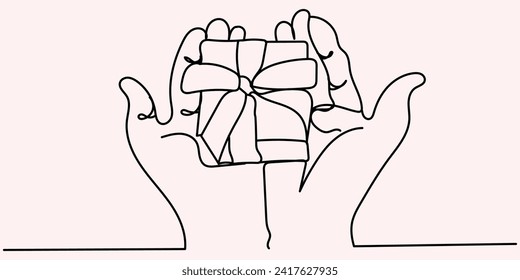 ready gift illustration. for wall decoration or as a background for expressing affection to someone. Crayon outline drawing style. Hand drawn trendy Vector illustration.