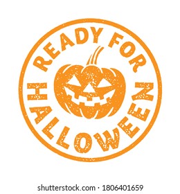 'Ready for Halloween' stamp with pumpkin