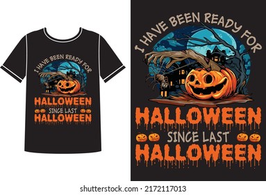Fertig für Design-Vorlage für Halloween-T-Shirt