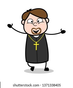 Joyful Priest Hand Gesture Vector Illustration Stock Vector (Royalty ...